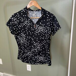 Tail Activewear Black & White Golf Top | Quarter Zip Athletic Shirt | Tennis